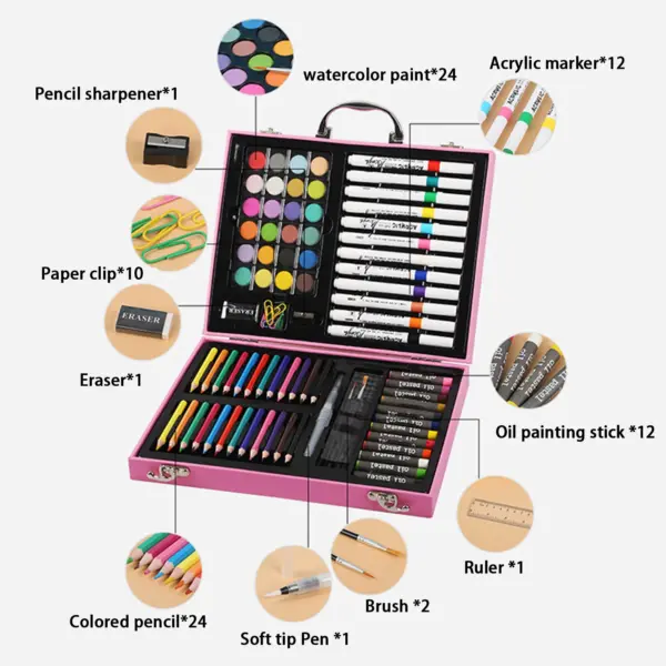 88 Piece Colored Drawing Pen Set - Image 3