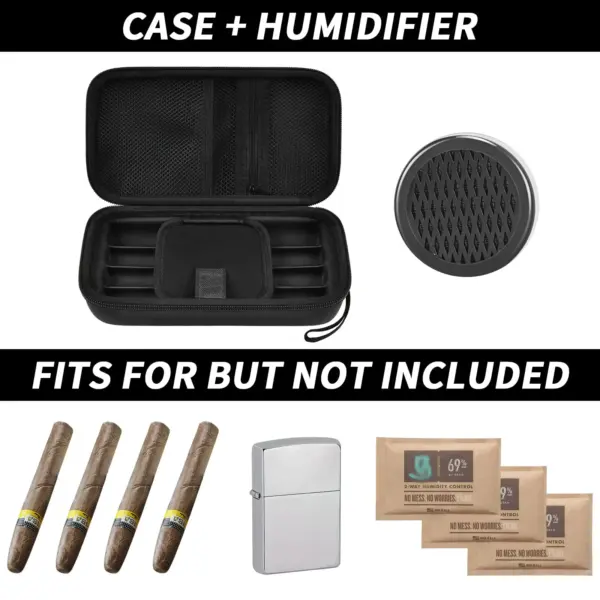 4 Finger Cigar Travel Case with Humidifier - Image 2