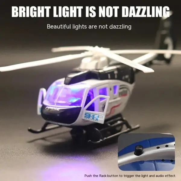 1:64 Scale Alloy Police Helicopter Model - Image 5