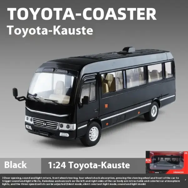 1:24 Toyota Coaster Diecast Minibus Model Car - Image 12