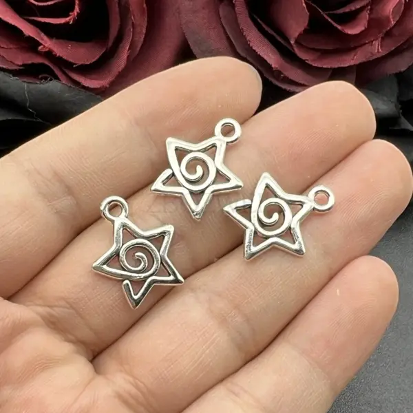 20pcs Swirl Star Charms for Jewelry Crafting - Image 2