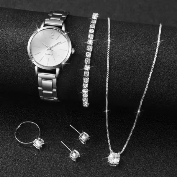 6PCS Women's Quartz Watch Jewelry Set V248 - Image 2