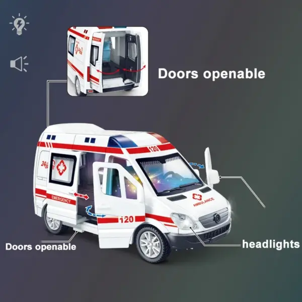 1:32 Mini Diecast Emergency Vehicle Set - Image 5