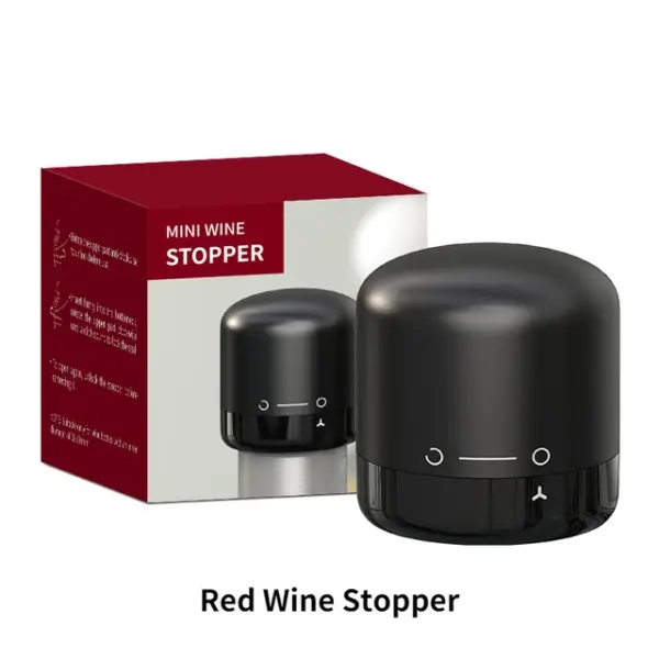 Vacuum Silicone Champagne Bottle Stopper Black - Image 8