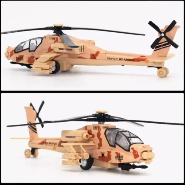 AH-64 Helicopter Alloy Toy Model with Lights - Image 6