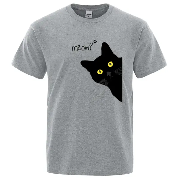 Funny Black Cat Graphic Men's T-Shirt - Image 4