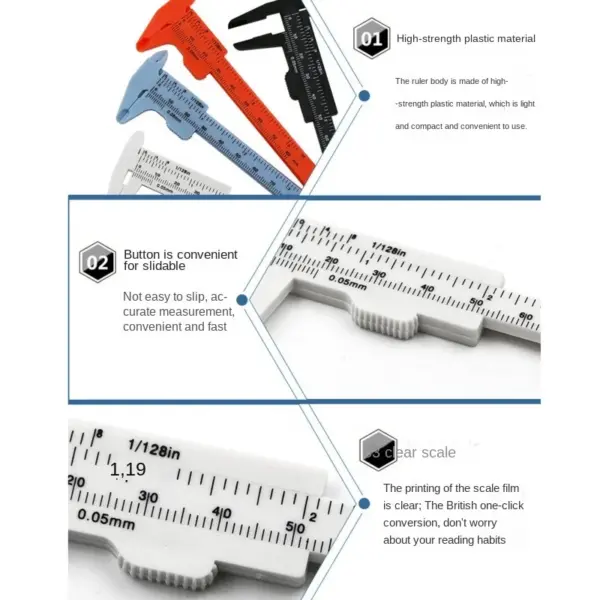 Plastic Vernier Caliper 0-80mm Measuring Tool - Image 5