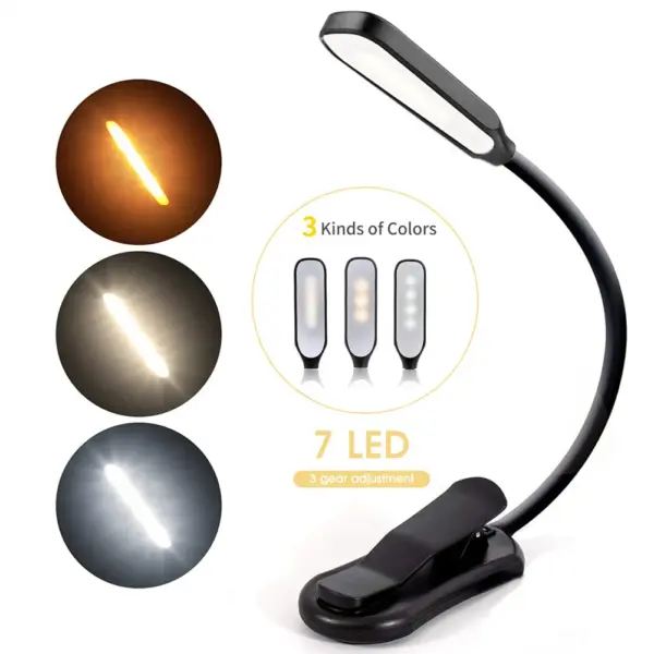 Rechargeable 7 LED Book Light with Clip - Image 7