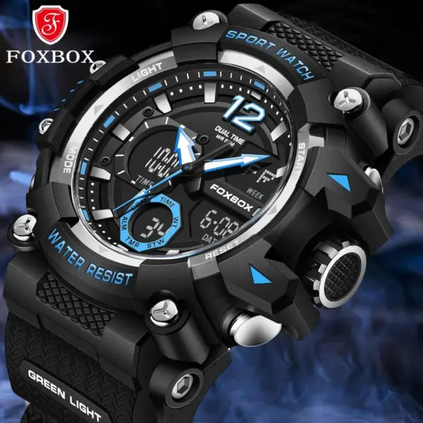 Foxbox Men's Sports Quartz Watch with LED Display - Image 6