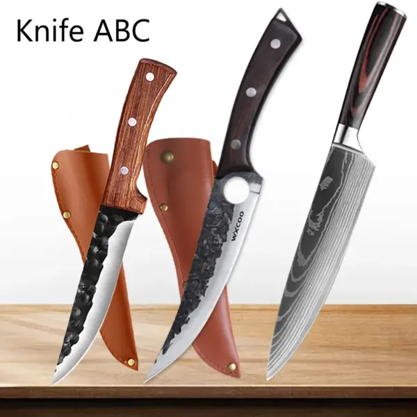 Handmade Stainless Steel Chef Knife Set - Image 9