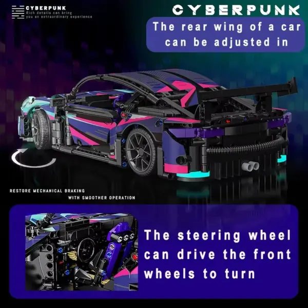 Cyberpunk Porsche 911 Model Toy Building Set - Image 5