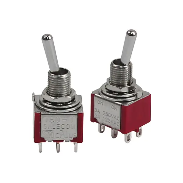 2PCS Red Mini 2 Way Toggle Switches DPDT