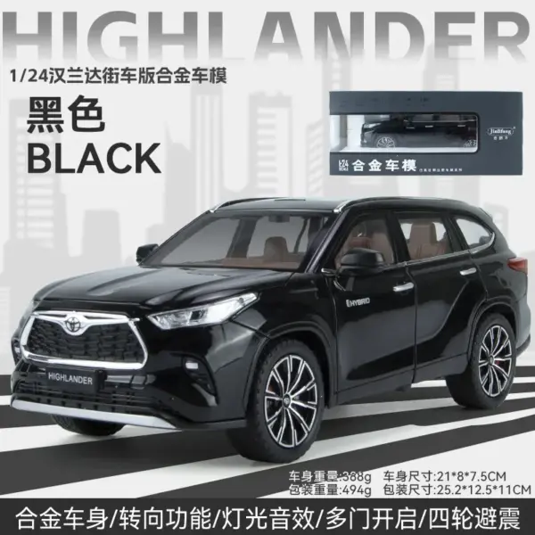 1:24 Toyota Highlander Diecast Metal Model Car - Image 8