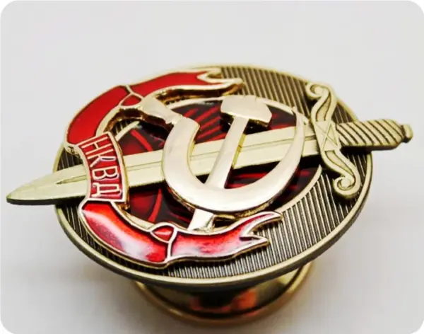 NKVD Copper Shield Badge Antique Style - Image 4