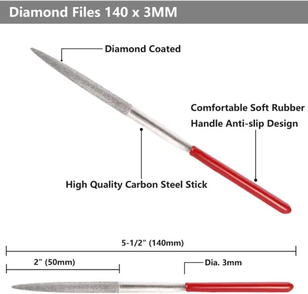 10Pcs Mini Diamond Needle File Set - Image 4