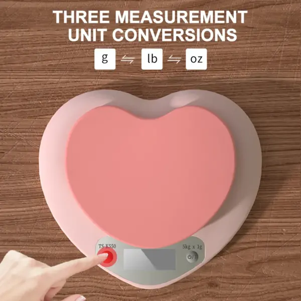 Heart-Shaped Digital Kitchen Scale 5kg/2kg - Image 3