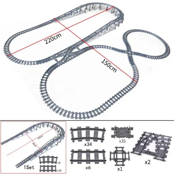 Flexible Building Block Train Tracks Set - Image 60