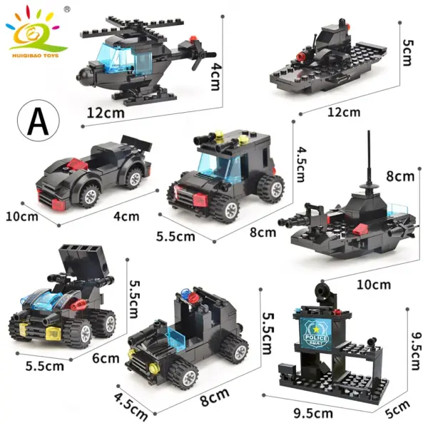 HUIQIBAO Police Station Building Blocks Set - Image 4