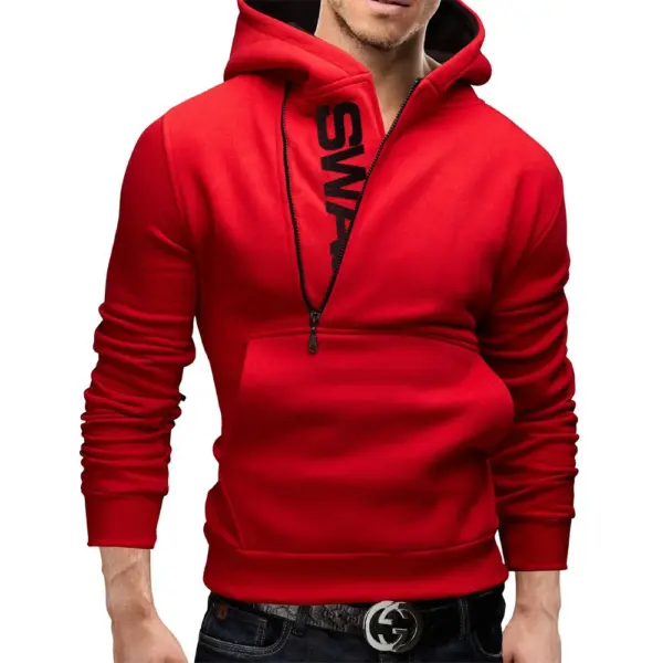 Men's Casual Polka Dot Zipper Hoodie - Image 12
