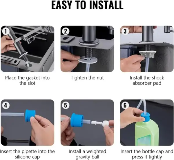 Kitchen Sink Soap Dispenser with Storage Rack - Image 2