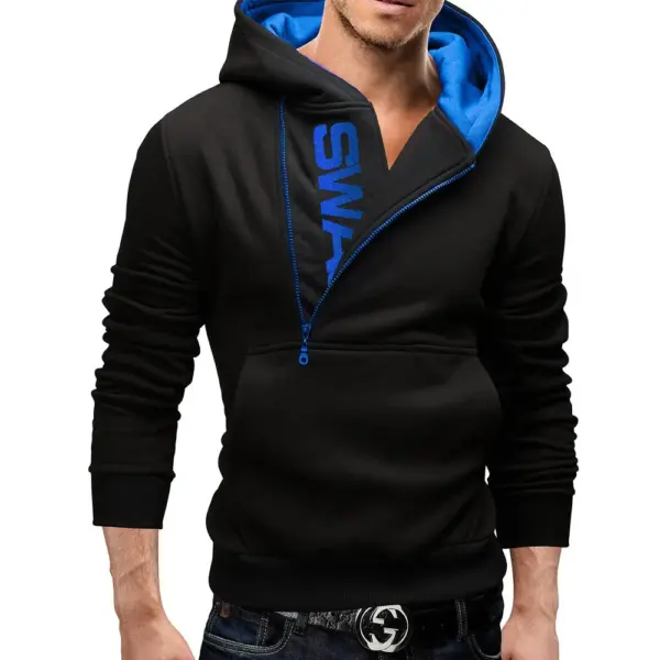 Men's Casual Polka Dot Zipper Hoodie - Image 10