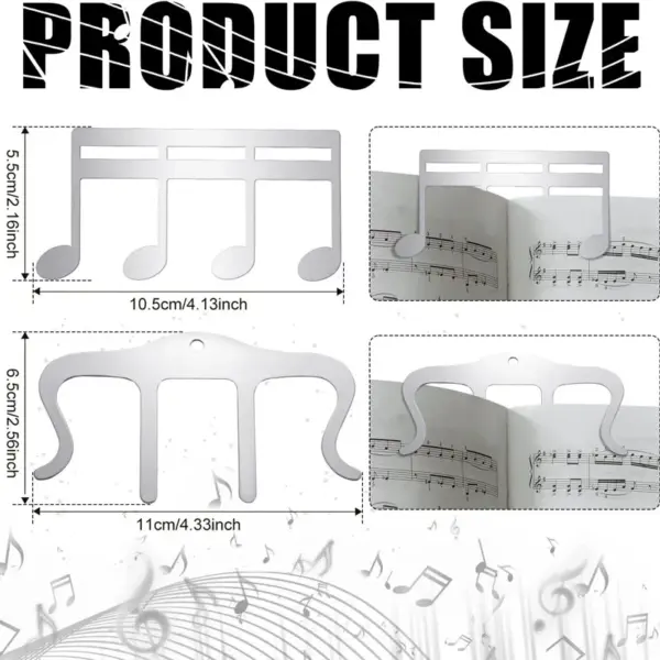 Cute Cat Metal Music Book Clips Set - Image 3