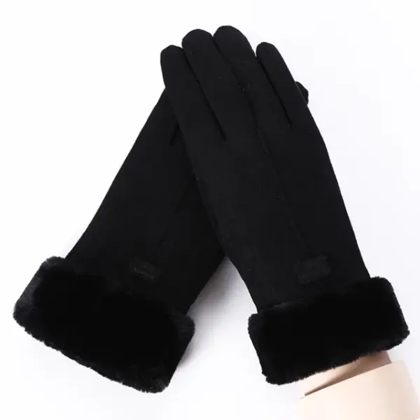 Women’s Touchscreen Suede Winter Gloves - Image 9