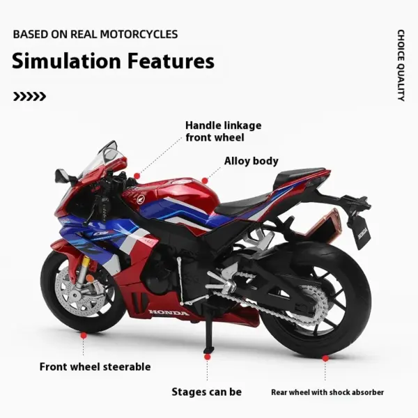 1:12 CBR1000RR-R Alloy Motorcycle Model - Image 2