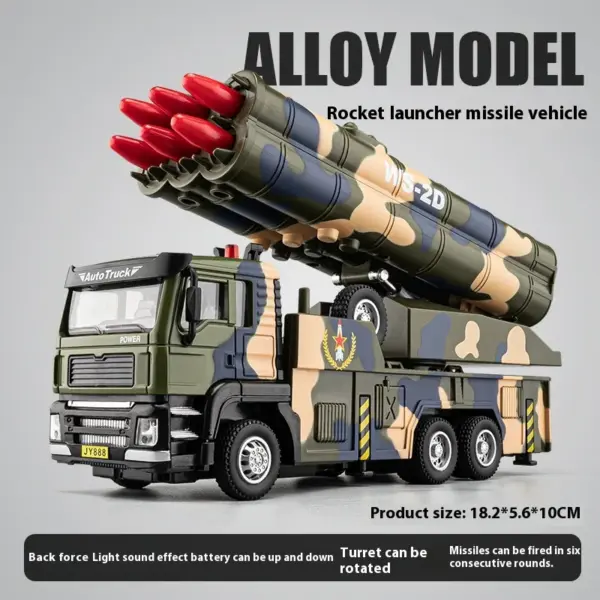 18cm Alloy Missile Launcher Toy Model - Image 8