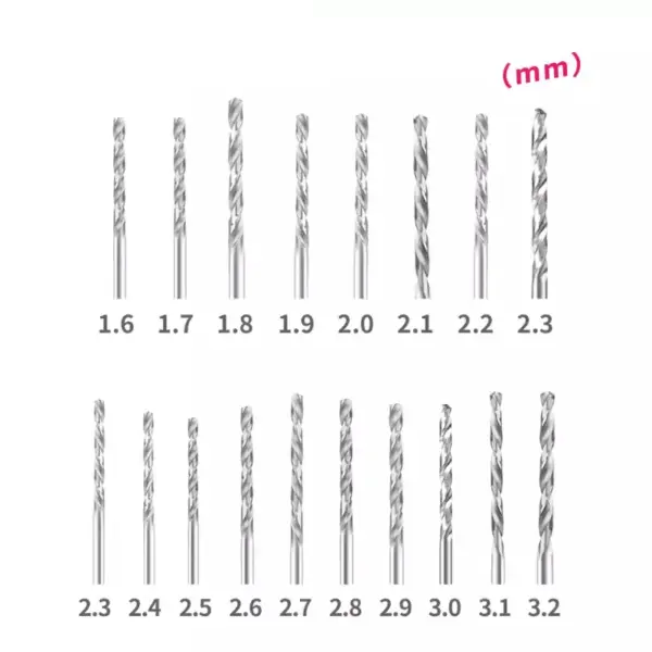 High-Speed White Steel Drill Bits Set 1.6-3.2mm - Image 2