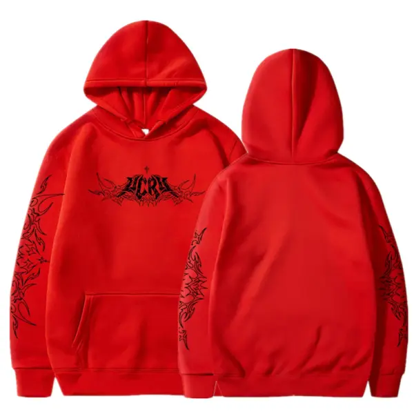 Men's Y2K Dark Tribal Graphic Hoodie - Image 15