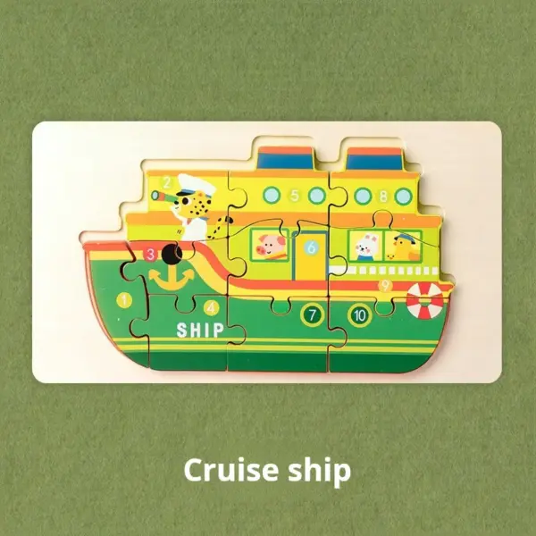 Educational Wooden Traffic Puzzle for Kids - Image 4