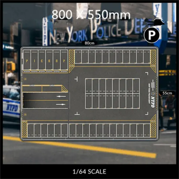 1:64 Scale Parking Lot Scene Mat 80x55cm - Image 2