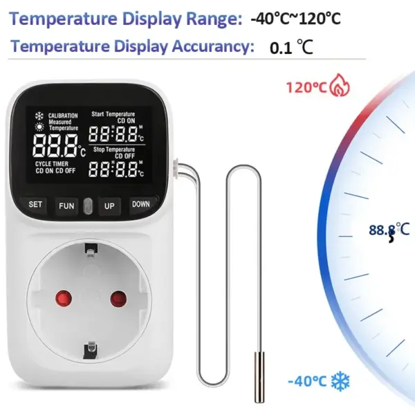 Digital Thermostat Temperature Controller Socket - Image 3