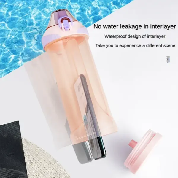 480ML Portable Water Bottle with Hidden Compartment - Image 2