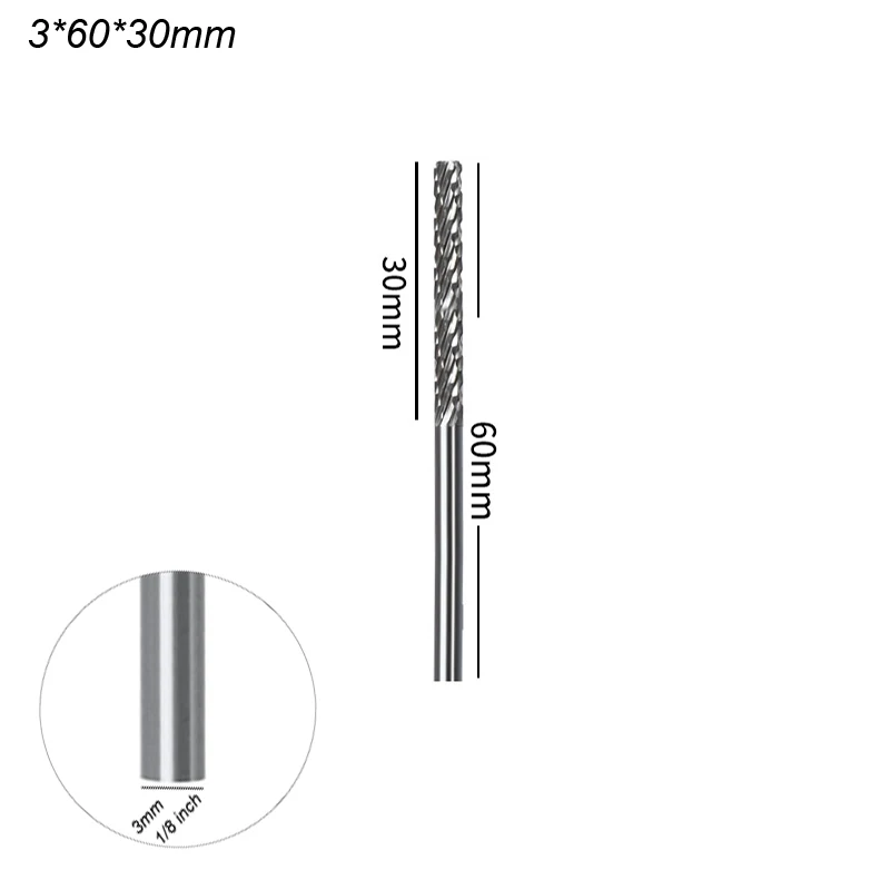3mm 1/8 Inch Long Shank Carbide Burr Set 10 3mm 1/8 Inch Long Shank Carbide Burr Set - Image 10