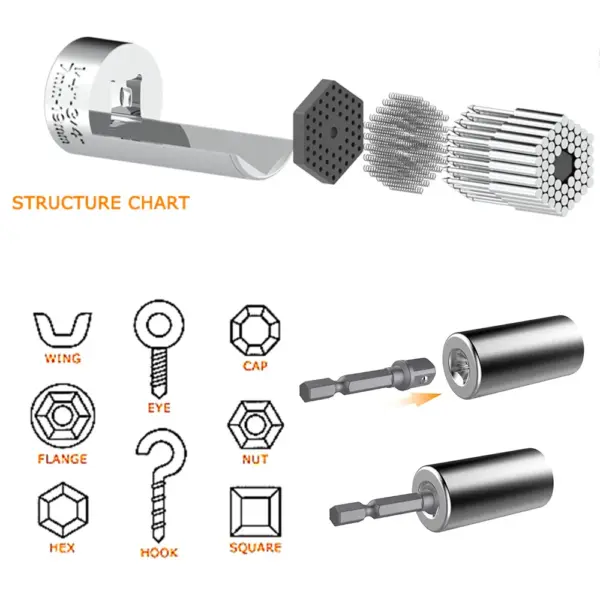 Universal Socket Wrench Set with Power Drill Adapter - Image 3
