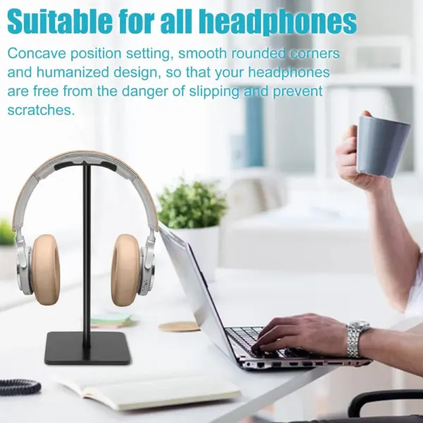 Universal Aluminum Headphone Stand for All Headsets - Image 3