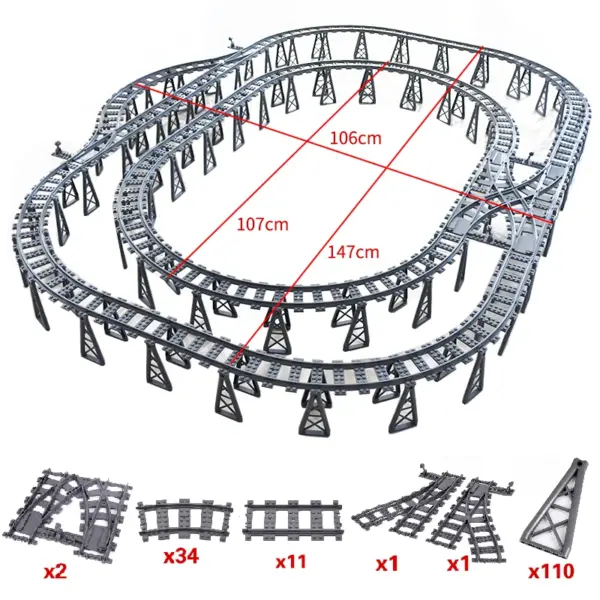 Flexible Building Block Train Tracks Set - Image 3