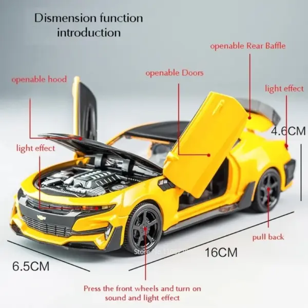 1/32 Scale Camaro Diecast Model Car with Sound - Image 2