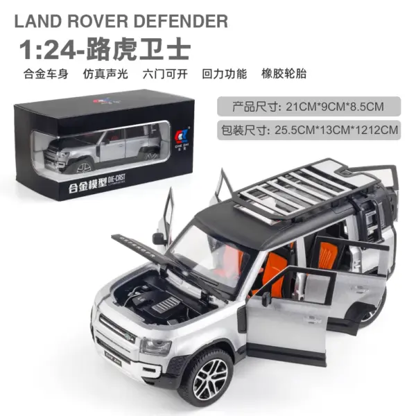1:24 Land Rover Defender Diecast Model Car - Image 7