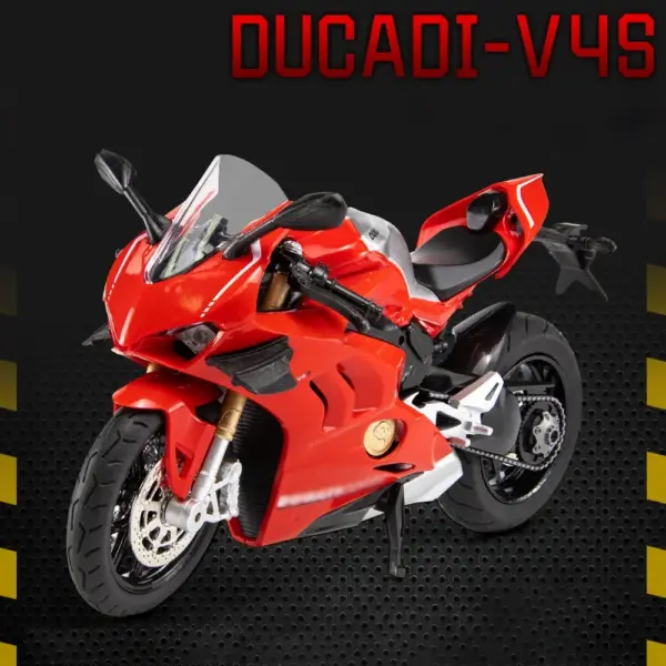 1:12 Scale Red Ducati V4S Diecast Motorcycle - Image 7