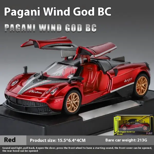 1:32 Pagani Huayra BC Diecast Car Model - Image 9