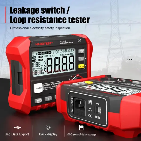 HT5910 Digital Resistance Meter with Data Storage - Image 2