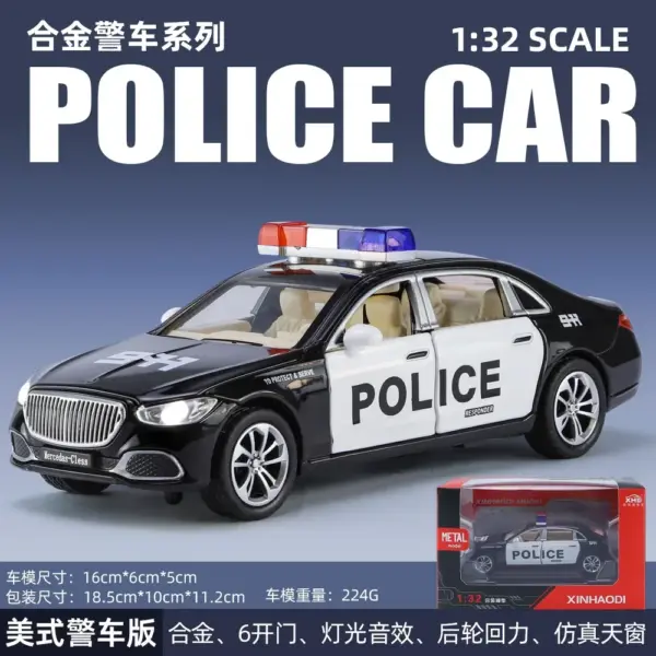 1:32 Mercedes-Benz S680 Police Diecast Model - Image 8