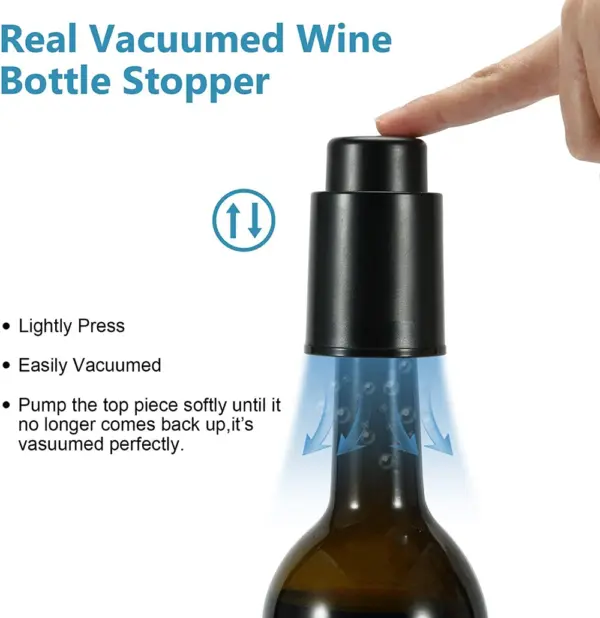 Vacuum Wine Stoppers Set for Fresh Wine - Image 5