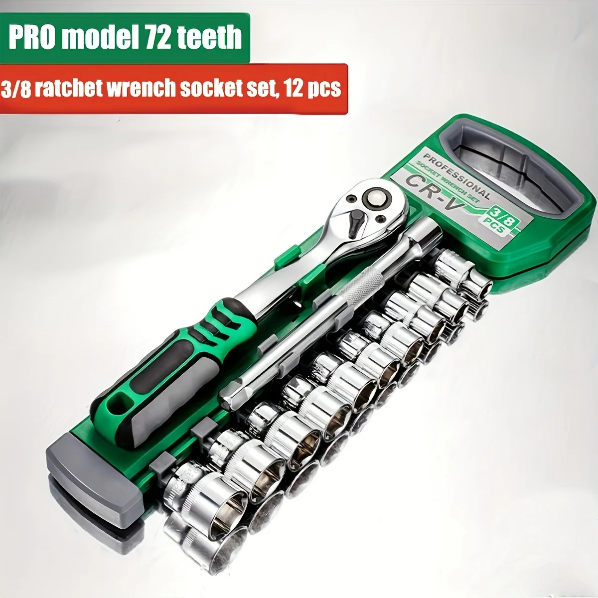 12-Piece Ratchet Wrench Socket Set 72 Tooth 8 12-Piece Ratchet Wrench Socket Set 72 Tooth - Image 8