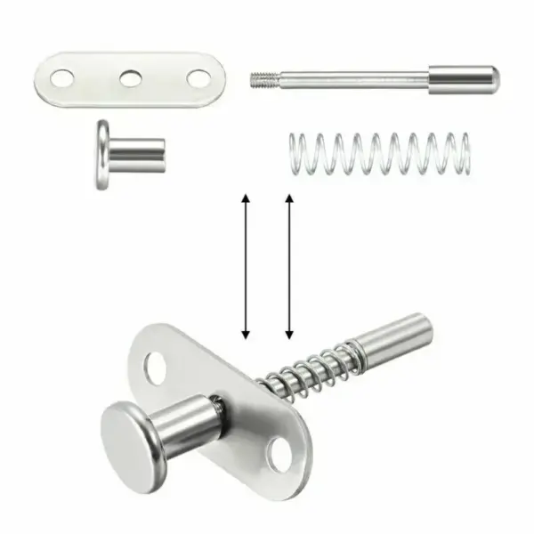 2 Pack 60mm Stainless Steel Plunger Latches - Image 2