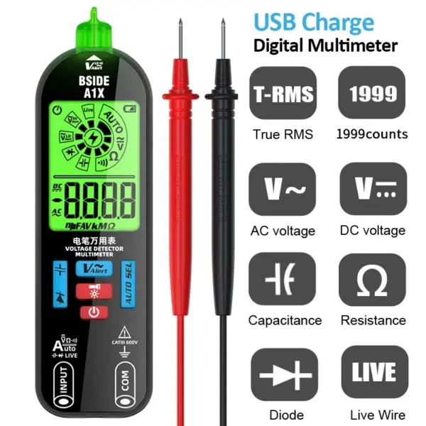 Smart Digital Multimeter A1X USB Rechargeable