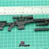 1:6 Scale Black MSR Sniper Rifle Model